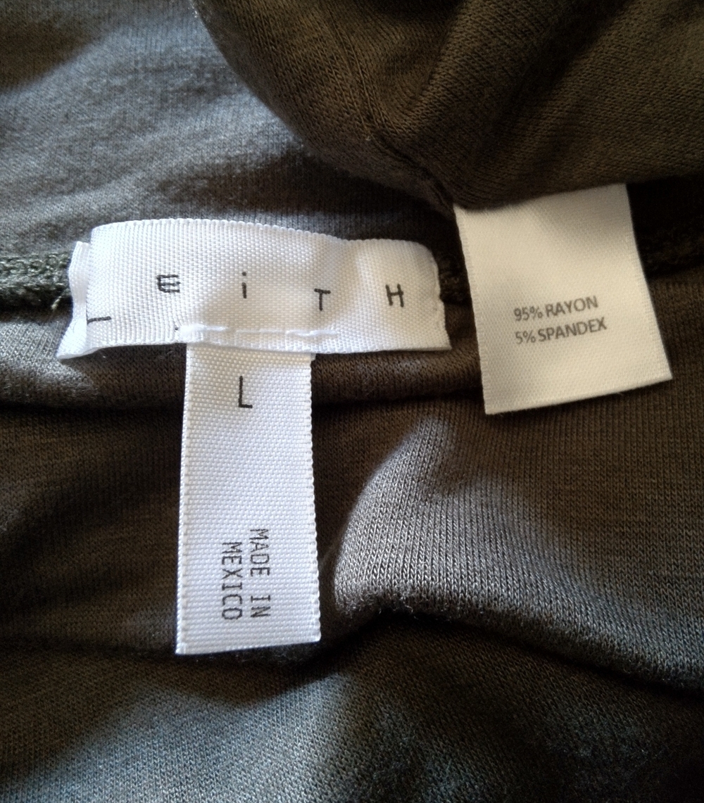 Leith Olive Women’s Knit Body Con Midi Pencil Skirt - Picture 4 of 5